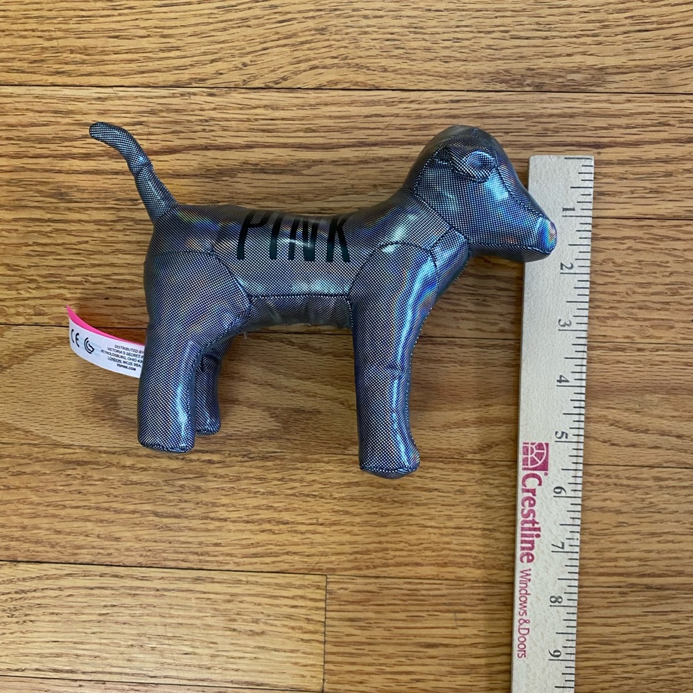 Victoria's Secret PINK Dog Silver Metallic 6”Plush Holographic Collectible Y2K - Picture 6 of 7